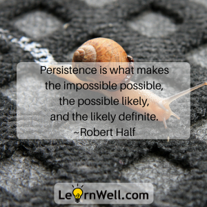 Persistence is what makes the impossible possible, the possible likely, and the likely definite.~Robert Half