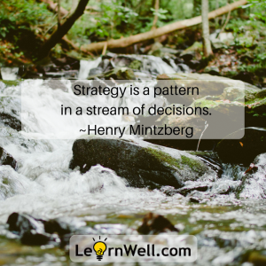 Strategy is a pattern in a stream of decisions. ~Henry Mintzberg